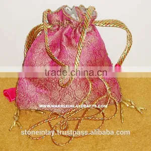 Indian Wedding Party Evening Party Purse Beautiful Gift Pouch/Potli Bag Purse thumbnail-1