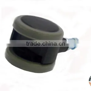 China 2"grey Nylon PU Rubber Furniture Caster Wheels With Grip Ring Stem thumbnail-5