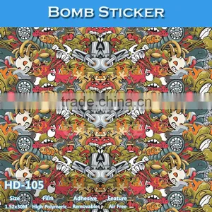 HD-102 CARLIKE Air Bubble Free Colorful Bomb Sticker For Car thumbnail-4