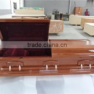 Popular Material Luxury Europe Wooden Coffin Cover thumbnail-1
