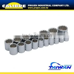 CALIBRE 17pc 12pt 3/8" Dr Chrome Vanadium Socket Set Socket Tool Set Spline Socket thumbnail-1
