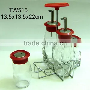 Glass Cruet Jar Set thumbnail-1