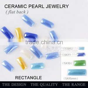Wholesale Loose Ceramics Pearl 2.5*5mm Rectangle Flat Back Ceramic Rhinestone Factory Direct on Sales thumbnail-1