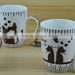 11OZ Lovely Cat Design Full Decal Print Coffee Cups, Shiny Surface New Bone China Mug, KL5004-10720 thumbnail-3
