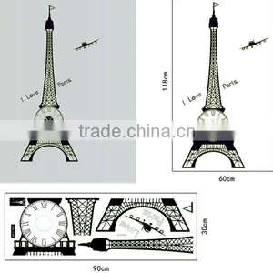 Luminous Sticker Paris Home Wall Sticker Clock Quality Choice thumbnail-6