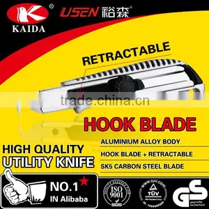 Tool Cutter Auto Retractable Safety 18mm Snap Off Blade Aluminium Alloy Screw-lock Utility Knife thumbnail-5