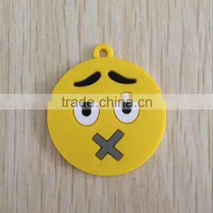 Popular Stuffed Plush Soft Toy Yellow Pvc Emoji Keychain thumbnail-5