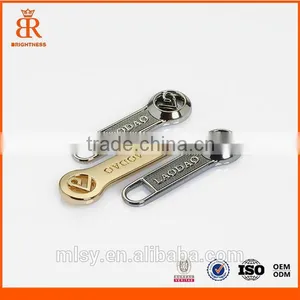 Luggage Bag Metal Zipper Puller Leather Zipper Puller Zinc Metal Slider thumbnail-1