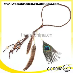 Peacock Feathers Peruvian Curly Braiding Braid Hair Band thumbnail-5