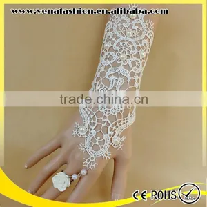 White Pearl Slave Bride Braclet, Pearl Lace Bracelet thumbnail-1