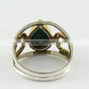 Perfect Malachite ! Bezel Setting 925 Sterling Silver Ring, Silver Jewellery Wholesaler, Silver Jewellery thumbnail-4