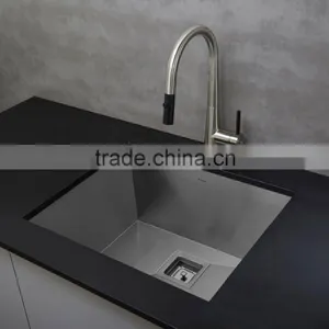 Small Kitchen Sink Design Undermount Corner Single Bowl Handmade Stainless Steel Sink HS2318 thumbnail-6