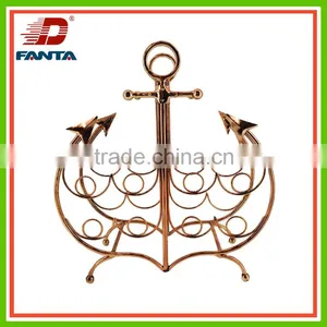 Newest Metal Handmade Ocean Style Plated Wine Shelf for Home Decor thumbnail-1