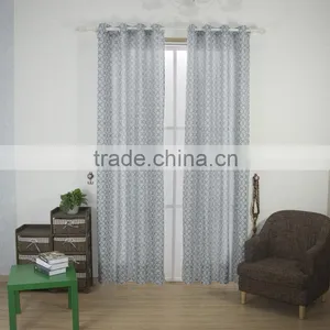 2016 New Arrival Curved Shape 100% Polyester Linen Like Jacquard Window Curtain Fabric thumbnail-1