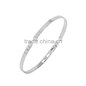 Memories Bangles With Customize Design Word 'NAMASTE' With 4mm/7mm Width thumbnail-1
