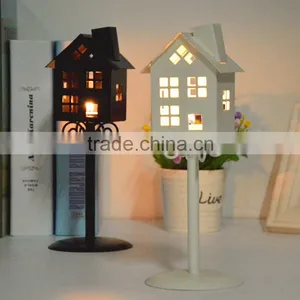 2015 New Design Classical Road Lead Lights House Shaped Metal Candle Holder thumbnail-3