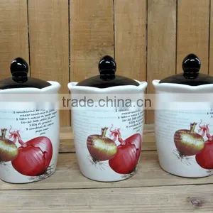 Eco-friendly Feature Ceramic Canister Tea Coffee Sugar Set thumbnail-1