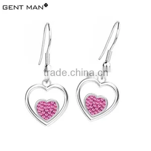 Fashion Pave Set Heart Shape Hoop Earrings for Girls thumbnail-1