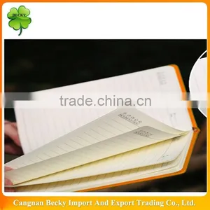 Colorful Leather Cover Line Printing Logo Embossed Office/school Writing Notepad/diary With Elastic Ribbon Closure thumbnail-2