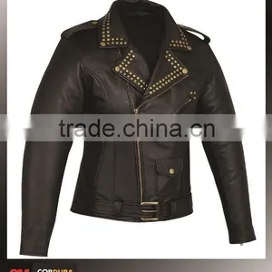 Leather Motorcycle Jacket Women thumbnail-1