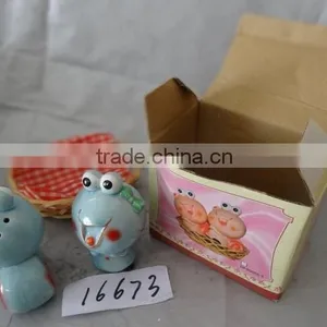 Ceramic Frog Salt and Pepper Shaker Custom Design thumbnail-1
