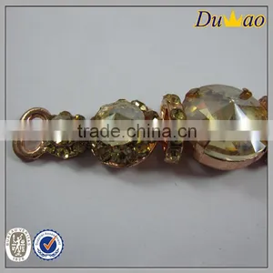 Rhinestone Shoe Ornament With Alloy Chain for Slipper Sandal thumbnail-3