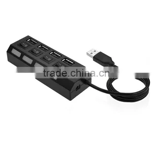 NEW Arrival High Speed USB Hub 4 Ports LED USB 2.0 Hub 480 Mbps Hub USB On/Off Switch For Computer Peripheral Accessorie thumbnail-1