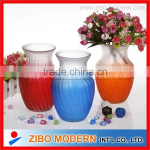 Colored Glass Vases Semi-Color Sprayed Cheap Colored Glass Flower Vase thumbnail-2