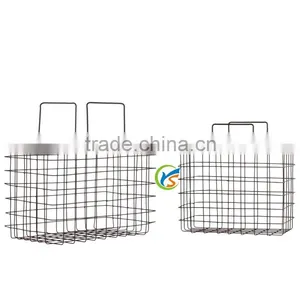 Set of Two Gray Metal Basket thumbnail-1