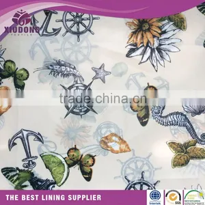 Factory Perice Woven Lining Printed Fabric for Garment/custom Printed Polyester Taffeta thumbnail-1