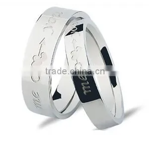 4mm-6mm Engrave LOVE Classic 316L Stainless Steel Wedding Band Ring for Lover thumbnail-4