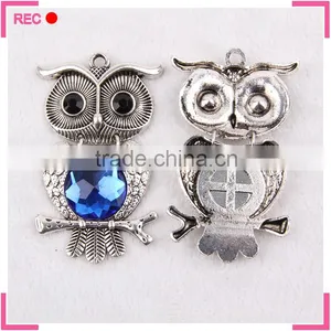 Owl Pendant With Rhinestone for Neckalce, Fancy Pendant Designs for Girls thumbnail-2