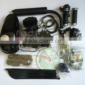 Black Silver 80cc Engine Motor Kit 2 Stroke Gasoline Engine Kit Set Single Cylinder for Motorized Bicycle Bike Motorcycle thumbnail-2