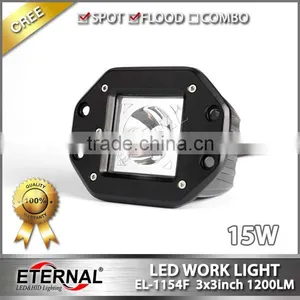 3x3in Cube Pod 15W Flush Mount Pillar 4x4 Jeep Off-road Motorsports Truck Trailer Vehicles High Power LED Work Light Fog Lamp thumbnail-3