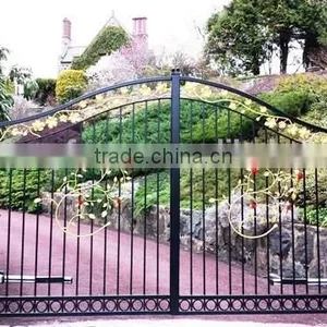Metal Security Gate/ Garden Decorative Privacy Cast Aluminium Wrought Iron Fence and Gates in Stock thumbnail-5
