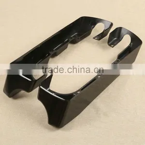 Black Double Saddle Bag Extensions For 2014-17 Touring FLH/FLT Road King thumbnail-1