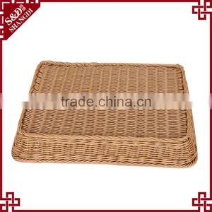 S&D Wholesale Brown Plastic Rattan Wedding Fruit Basket Decoration thumbnail-2