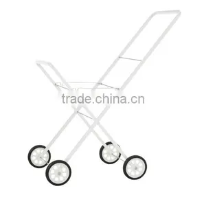 Rolling Laundry Cart Tubular Metal Frame Heavyweight White Bag Wheels Home NEW thumbnail-4
