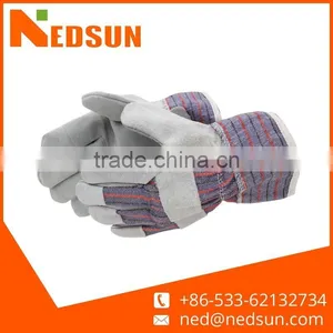 Simple Full Palm Leather Working Saftey Gloves thumbnail-1