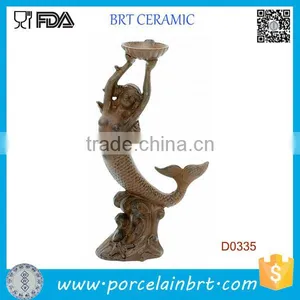 Beautiful Office Home Decoration Mermaid Polyresin Candle Holder thumbnail-1