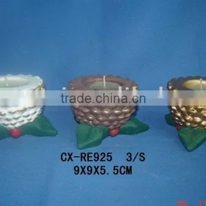 Christmas Pinecone Design Candle Holder thumbnail-1