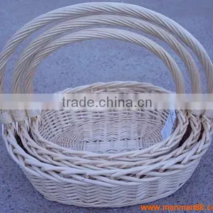 Willow Storage Basket Fruit Baskt/gift Basket Set of Three thumbnail-1
