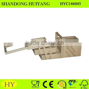 Custom Unfinished Folding Wooden Sewing Box thumbnail-1