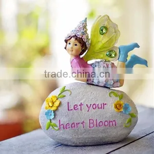 Small Garden Stone Outdoor Fairy Statues Pink Fairy Figurines for Sale thumbnail-4