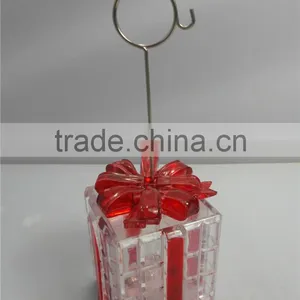 Holiday Party Placecard Favor in Gift Box Shape With a Blue or Green Ribbon thumbnail-1