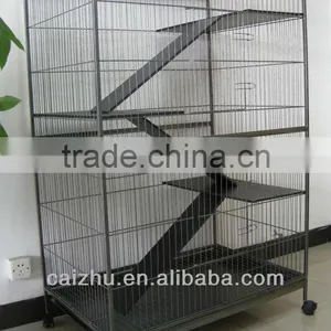 New Model 3-Level Wooden Ladder Metal Indoor Ferret Cage, Cat Cage thumbnail-1
