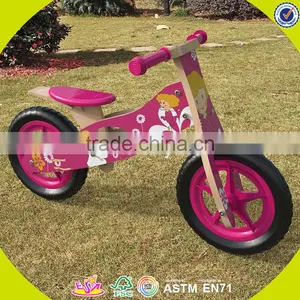 2017 Wholesale New Cartoon Wooden Girls Balance Bike for Toddlers W16C173 thumbnail-4