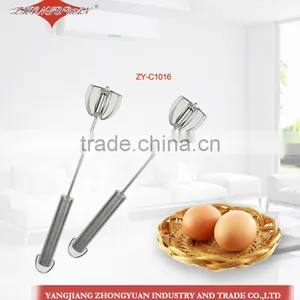Wholesales Hand Held Rotary Manual Egg Beater 14 Inch Stainless Steel Mini Egg Whisks thumbnail-1