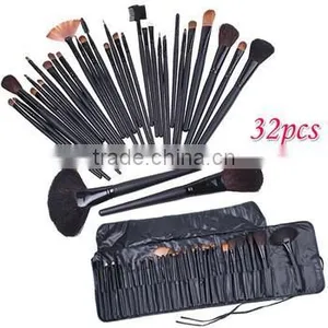 Professional Makeup Brush Set 32 PCS Cosmetic Facial Make up Brush Kit Wool Makeup Brushes Tools Set With Black Leather Case thumbnail-1
