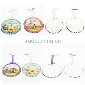 4 Style 4.375"x0.125"x5.5"H Different Color Paper Spring Bunny Print Hanger Handicrafts Animal Wall Plaque thumbnail-1